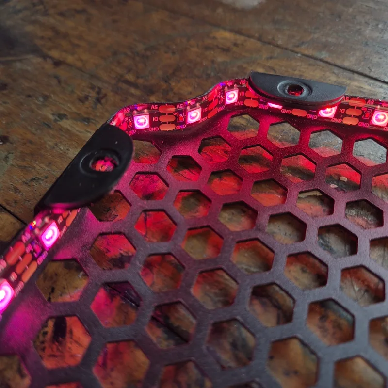 LED strip lit up along the edge of the Soundboks grille